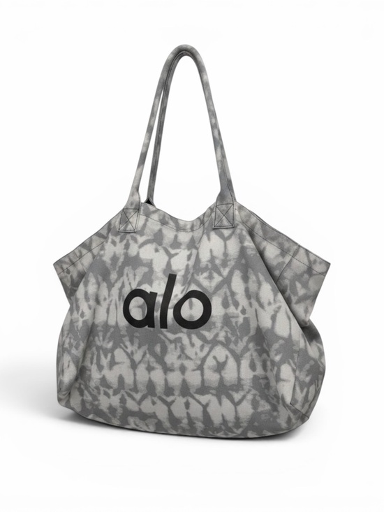 ALO Yoga Gray Tie-Dye Canvas Tote Bag